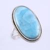 Natural Republic Larimar Gemstone Handmade 925 Sterling Silver Ring S.8" S8y43