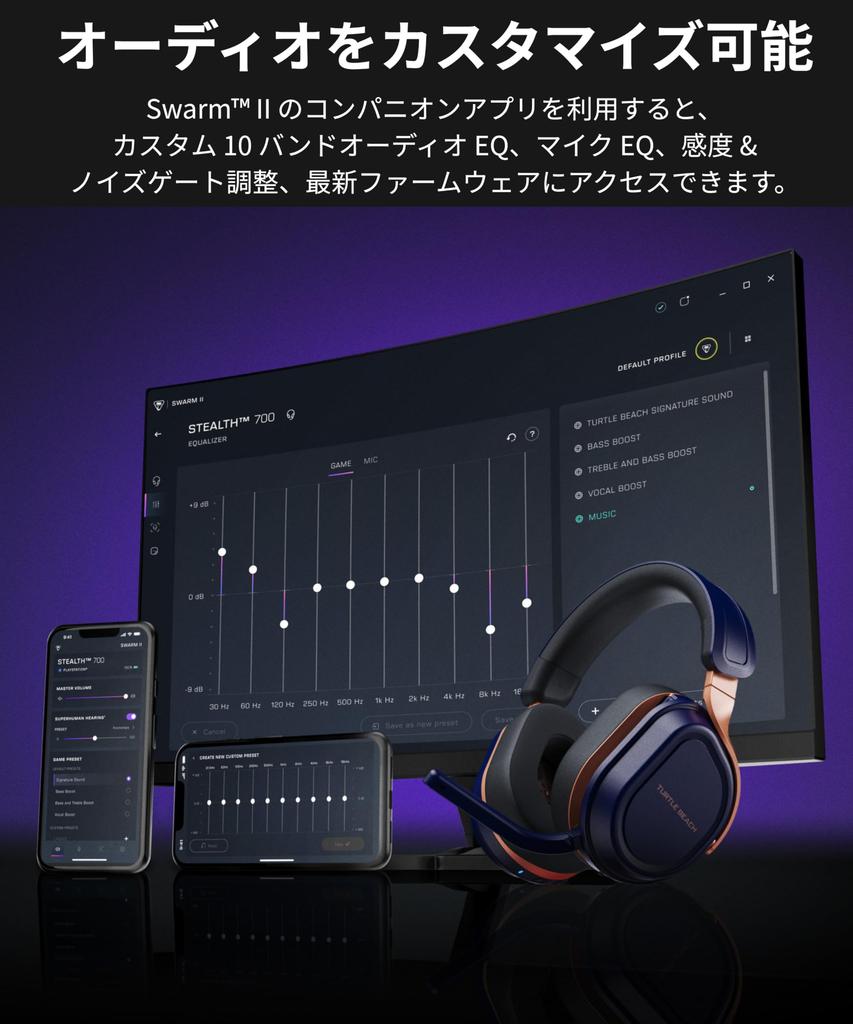 Беспроводная игровая гарнитура TURTLE BEACH Stealth 700 Gen 3 XB Cobalt с двойной совместимостью с и Steam, 60-мм, с ИИ-шумоподавлением и гарантией на срок службы батареи