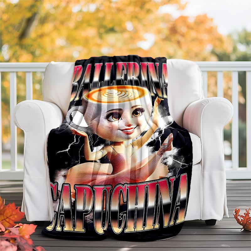 Ballerina Cappuccina printed throw blanket—lightweight,soft,warm;versatile blanket for all seasons—perfect as &air-conditioning throw,nap blanket