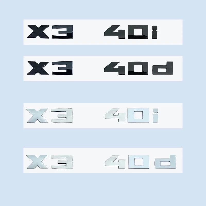 ABS Chrome Black 2.6cm M X3M40i X3M40d M40i M40d X3 NumbersABS Emblem for BMW X3 SeriesF25 G08 G45 Car Trunk Badge Logo Sticker yi2