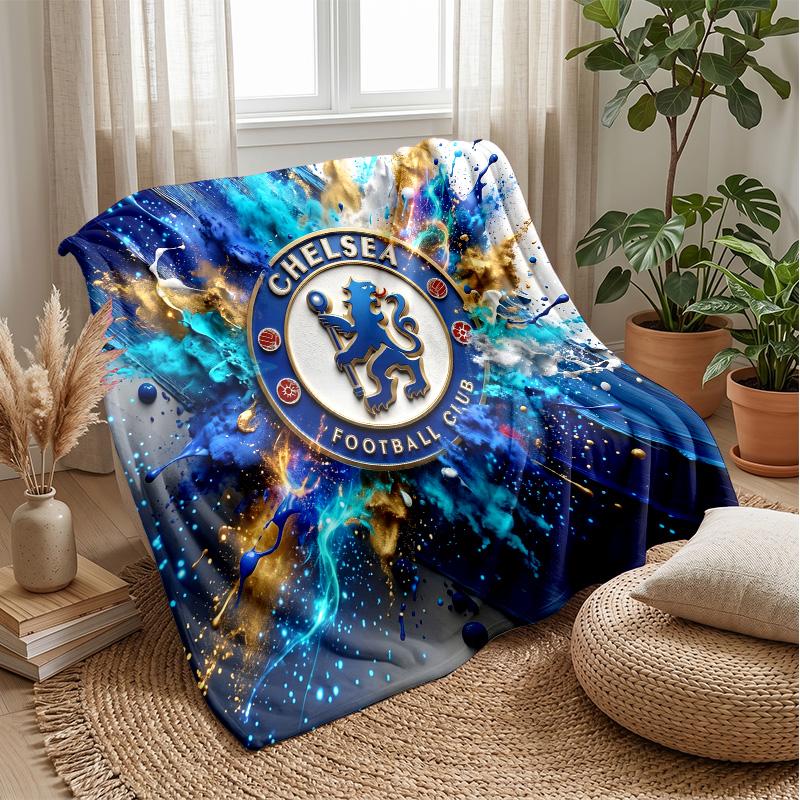 Chelsea FC Theme blanket Soft Flannel Blanket Plush Throw Blanket Cozy Sofa Bed Blanket for Home Decor