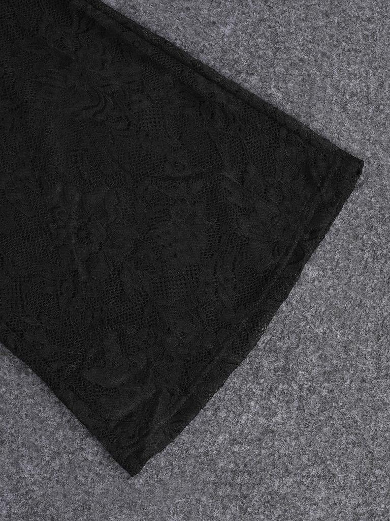 AL311 Женский сексуальный кружевной flocked прозрачный комплект из двух предметов для ночного клуба и вечеринки