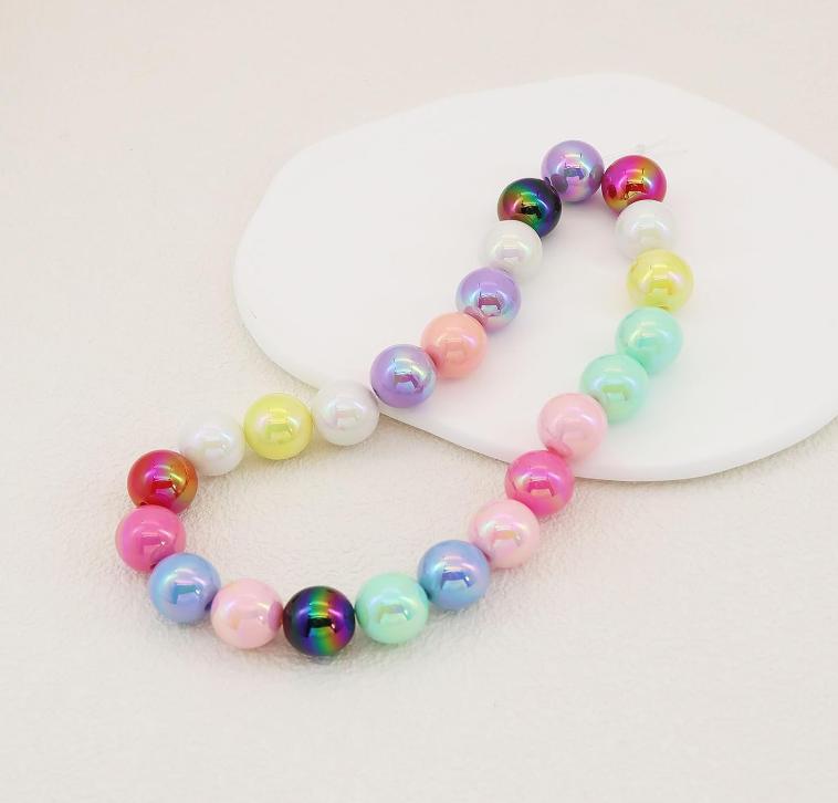 20/40Pcs 8 10mm Acrylic Round AB Color Beads with Dazzling Colors For Jewelry Making DIY Necklace Pendant Bracelet Material Jewelry Accessories