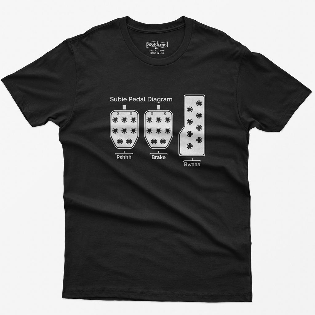 Three Pedal Diagram T-Shirt, Manual Transmission Turbo Sounds Tee, JDM Shirt