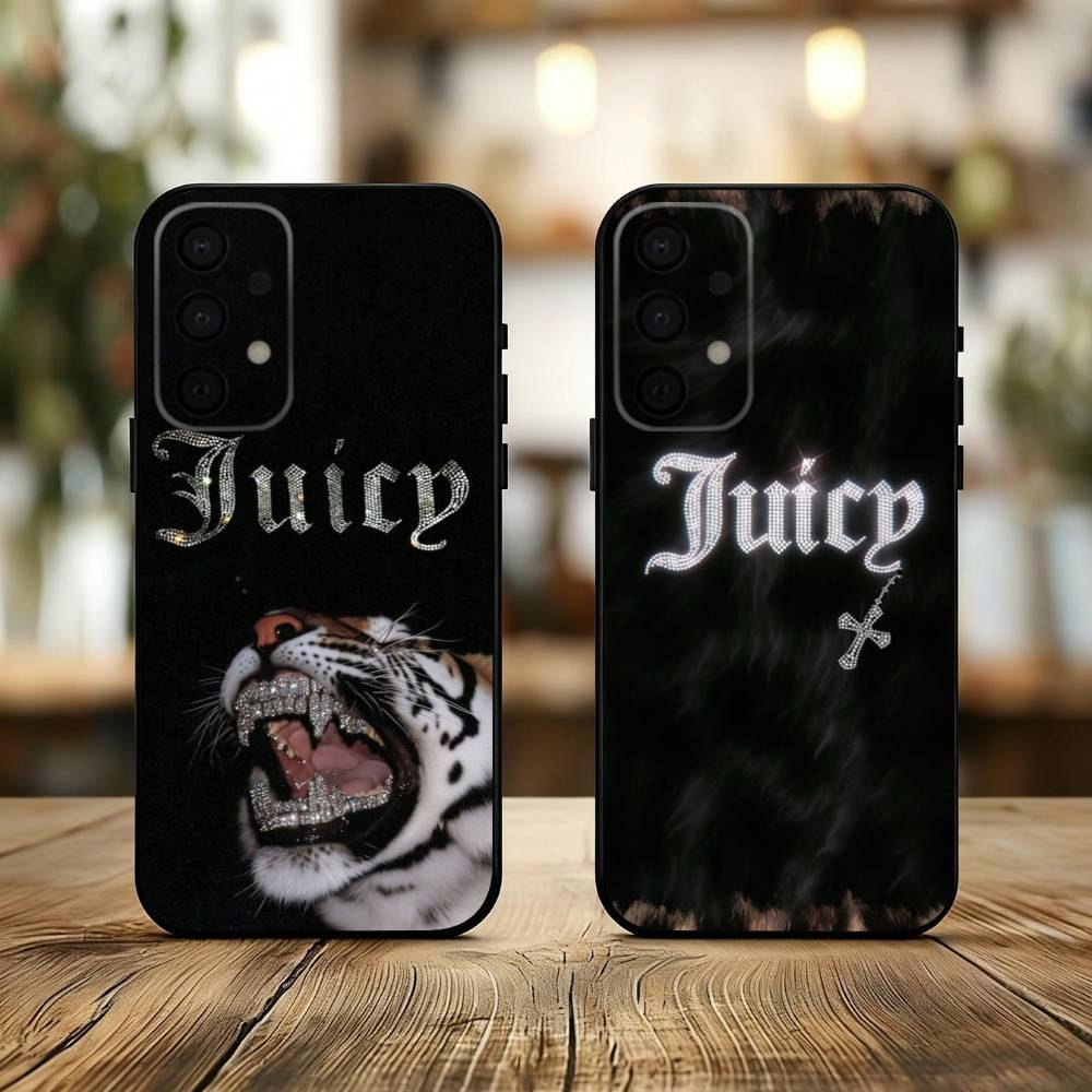 J-Juicy C-Couture Чехол для телефона для Samsung Galaxy A73,A72,A71,A70,A53,A52,A51,Других Мягкий черный чехол