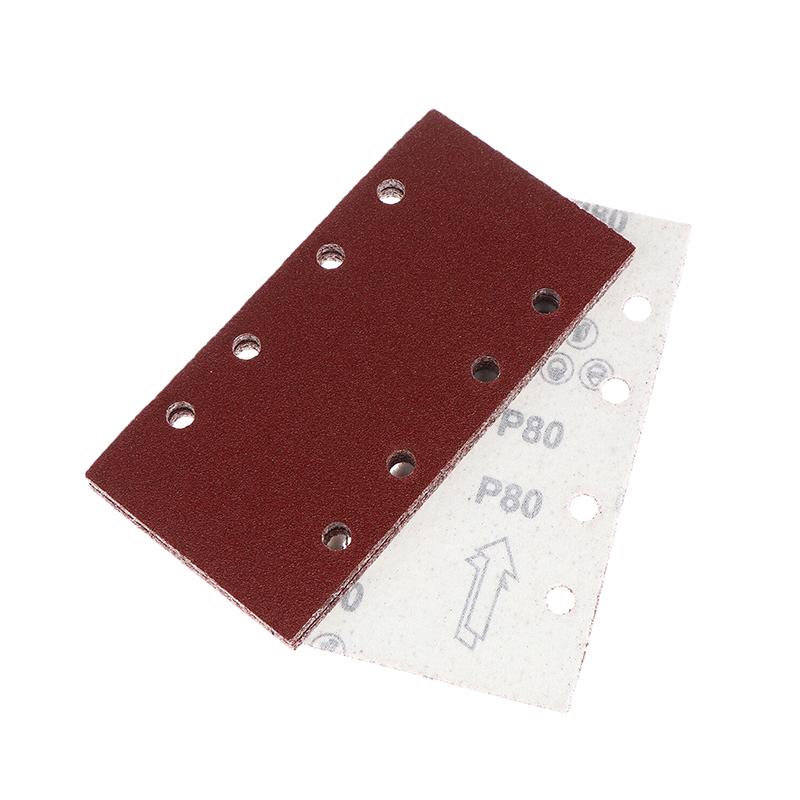10 шт. Прямоугольные премиальные флокированные листы наждачной бумаги с 8 отверстиями, самоклеящиеся 185X93 мм - Ассорти абразивности для пневматических шлифовальных машин