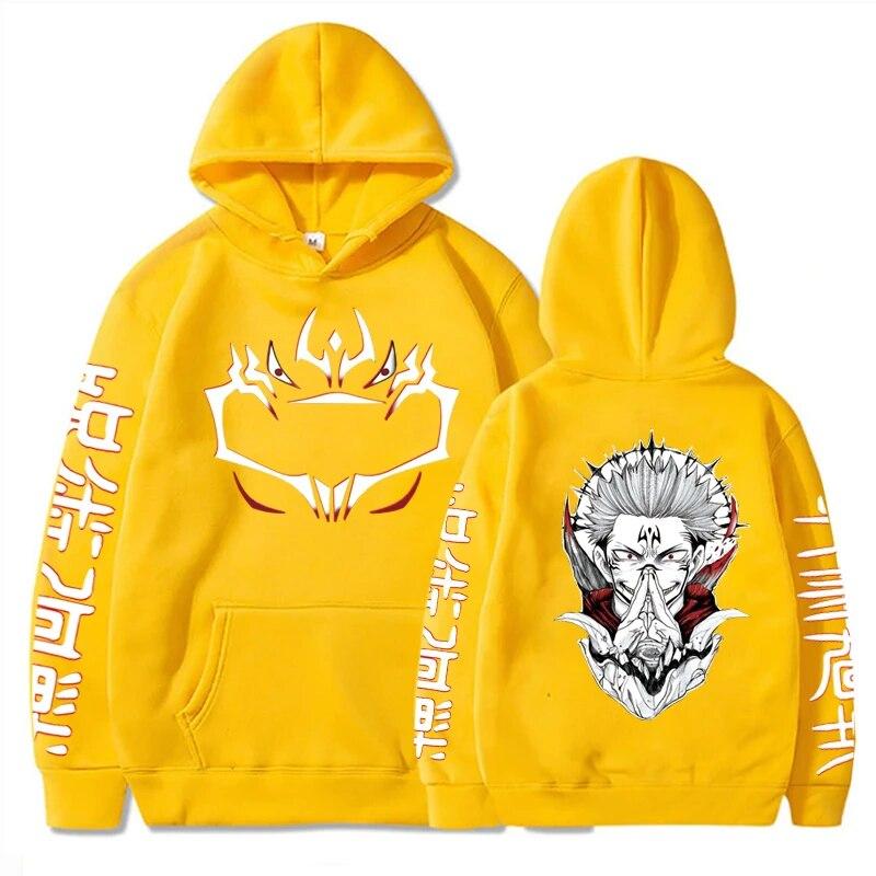 Популярные аниме дзюдзюцу кайсен Ryomen Sukuna с капюшоном с принтом для мужчин и женщин, толстовки больших размеров, высококачественная распространенная уличная одежда, толстовка в стиле Харадзюку
