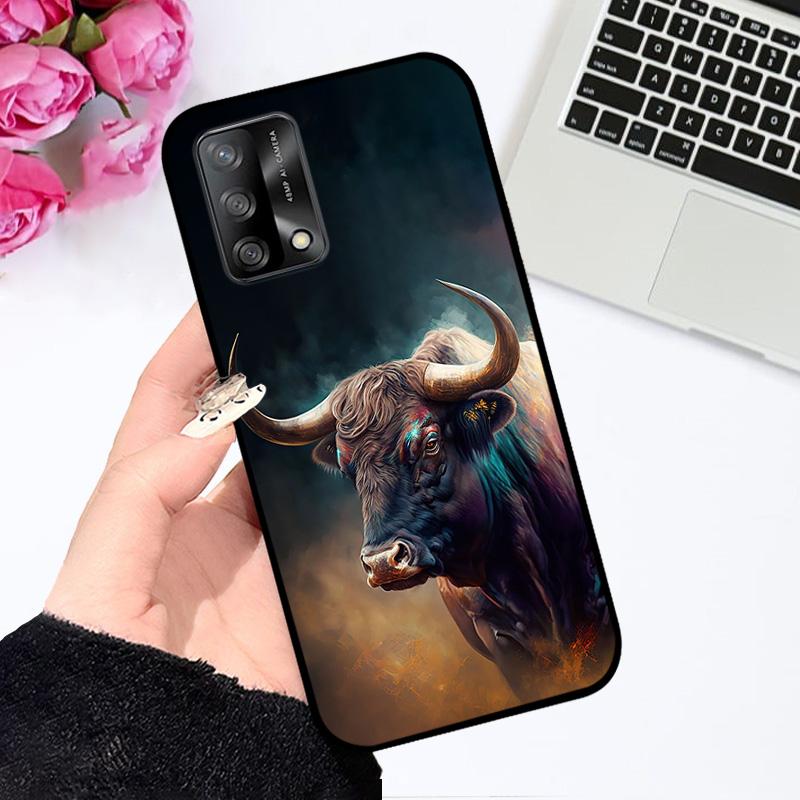Модный художественный силиконовый чехол-мультяшка для Oppo F19/A74 с ударопрочным бампером