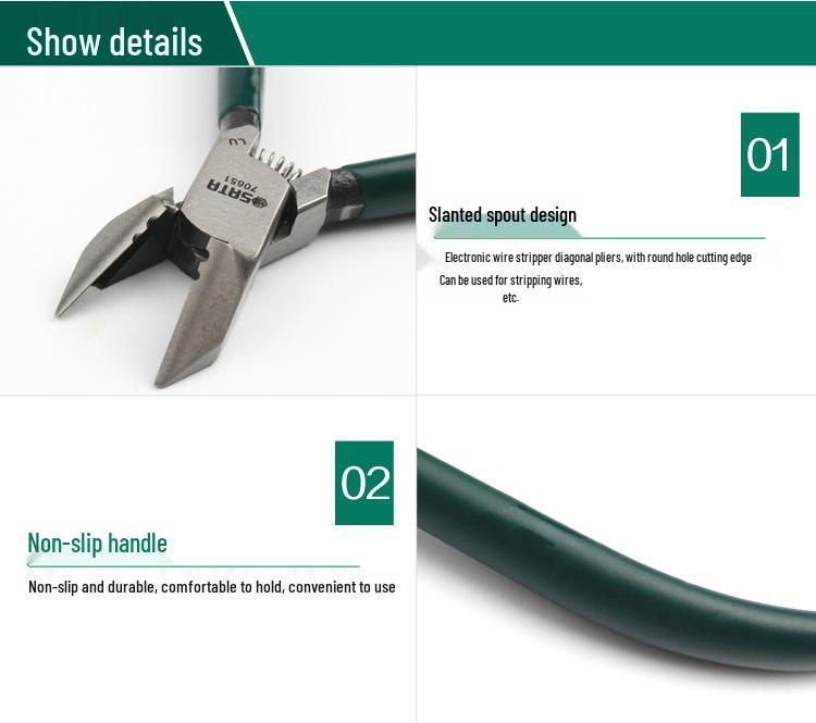 SATA 70651 6-inch Industrial Electrician Pliers - Multifunctional Wire Stripping & Cutting Tool