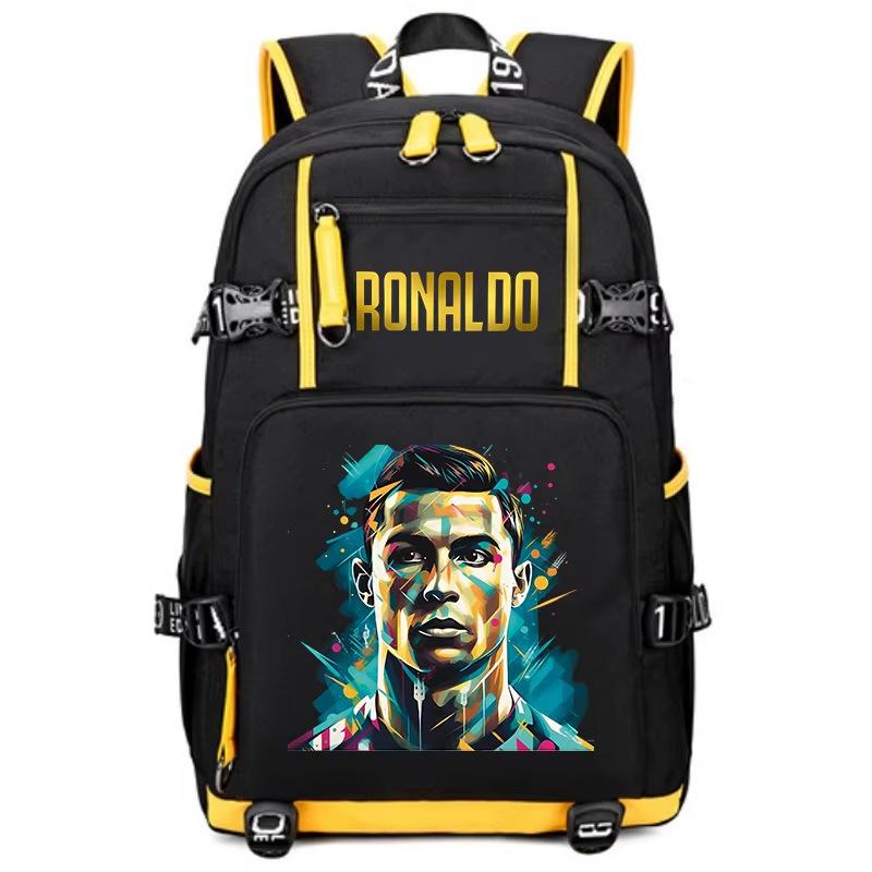Football Star Peripheral Personality Print Youth Backpack Large Capacity Student Bag