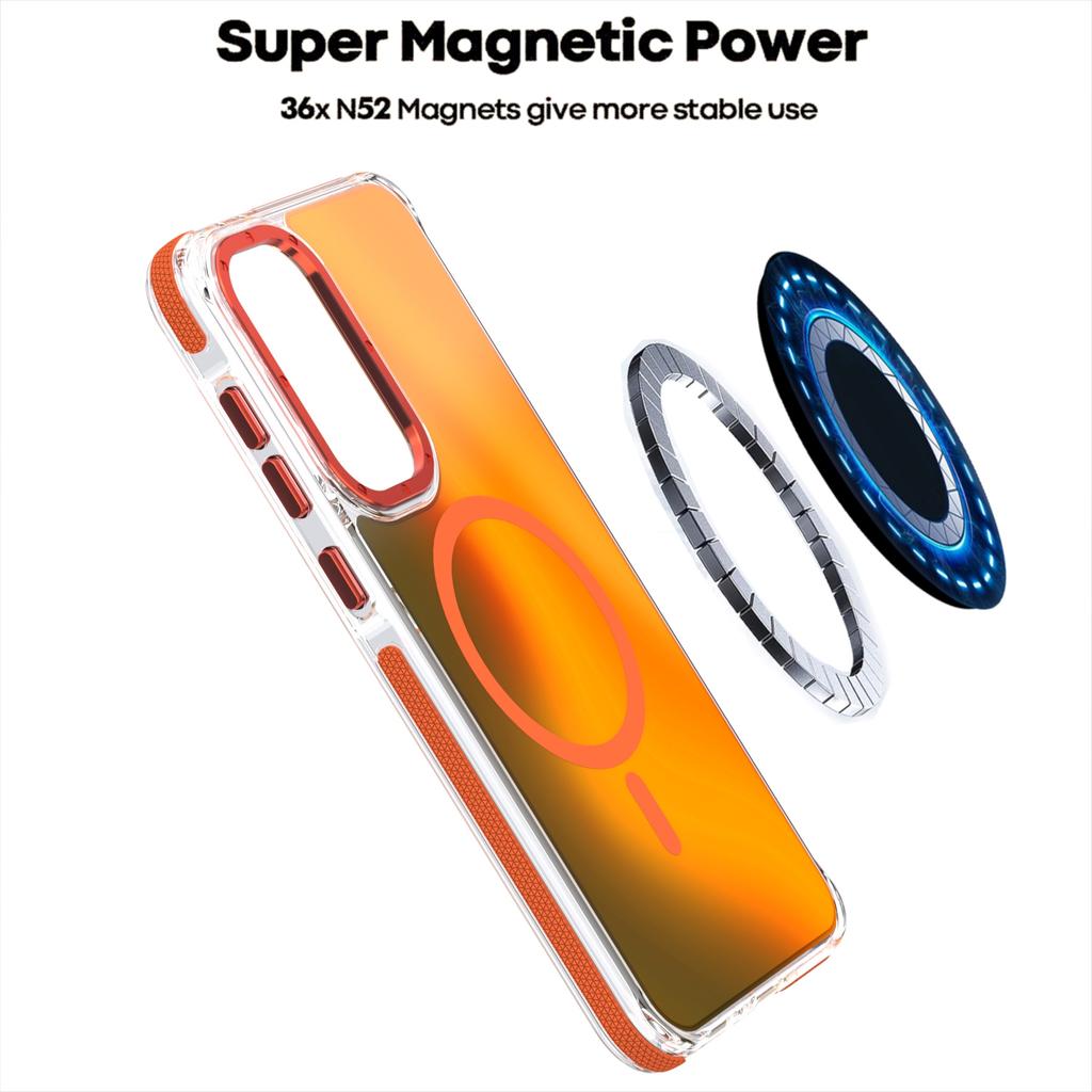 For Samsung Galaxy A55 5G Case Compatible with MagSafe Color Changing TPU Acrylic Phone Back Cover