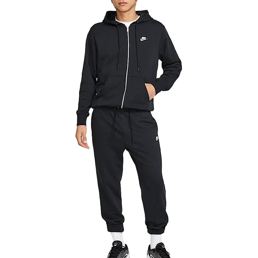 Nike Клубная толстовка на молнии с длинным рукавом реглан и капюшоном для мужчин, черная FN3885010
