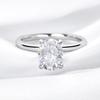 Smyoue 18k Plated 2/3ct Moissanite Diamond Ring for Women Oval Fancy Cut Bridal Sets Solitaire Wedding Promise Band 925 Silver