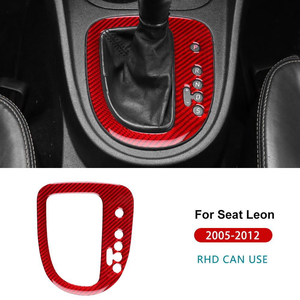 Для Seat Leon 2005 2006 2007 2008 2009 2010 2011 2012 Наклейка из настоящего мягкого углеродного волокна LHD RHD Отделка панели переключения передач салона автомобиля