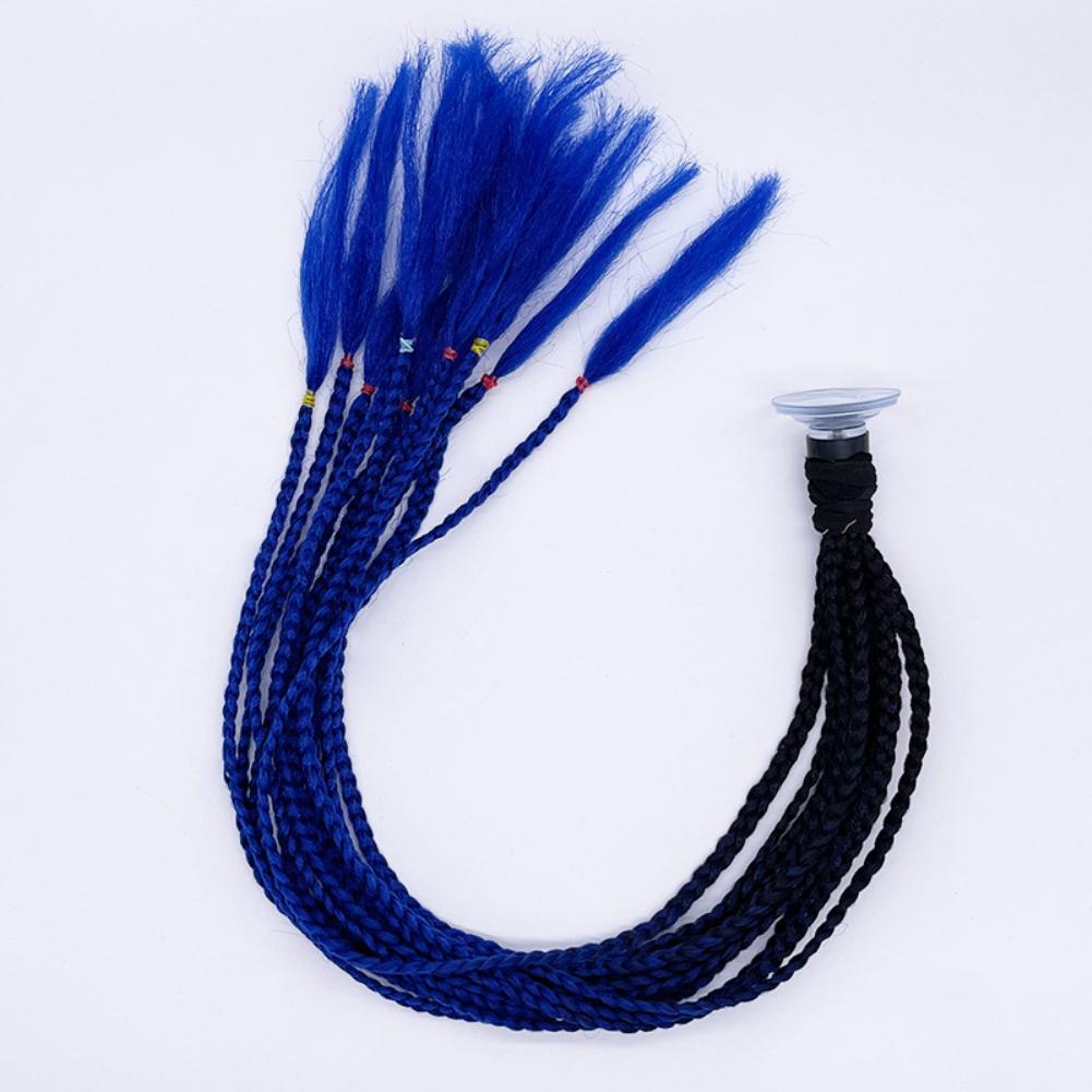 Мужской шлем, женский плетеный мотоциклетный хвост, грязный градиент, рампа для волос, панк-байкерский шлем, украшение 55 см