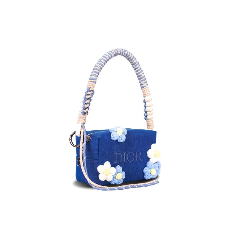 Dior [Индивидуальная косметичка] Холщовая Весенний Цветок Клятва Цветок Французская Ручная работа Простая Универсальная Стиль Подарочной Коробки Хранение Портативная Сумка