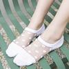 5Pairs Round Dot Socks Women's Summer Thin Transparent Invisible Boat Socks Breathable Short Sock Mesh Ultra-thin Non-slip Socks