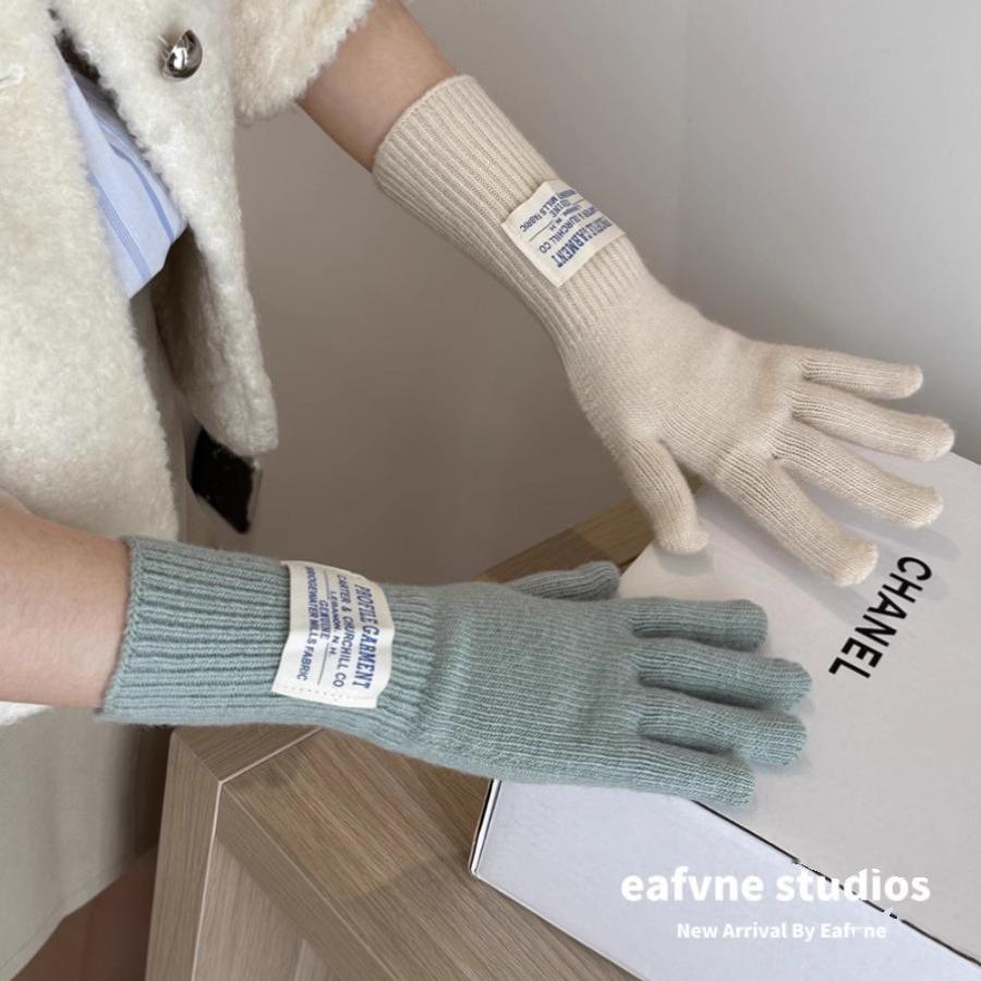 Новые корейские шерстяные вязаные перчатки с сенсорным экраном для женской одежды, утолщенные, для тепла на улице для женщин