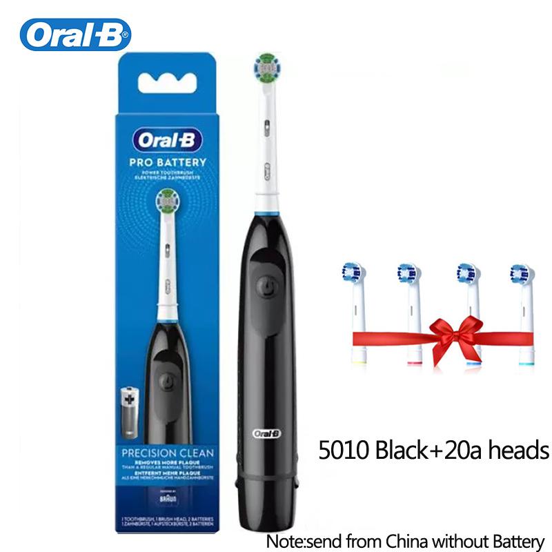 Oral B DB5010 Электрическая зубная щетка для взрослых с питанием от батареи Вращение Зубные щетки на батарейках Braun Зубная щетка 1 держатель 1 Клеветнические насадки для зубных щеток