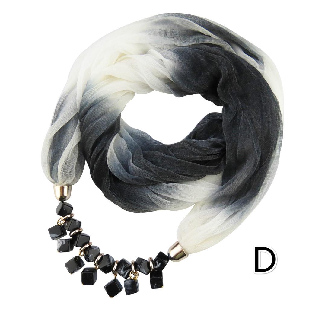 Женский модный шарф, разноцветное ювелирное ожерелье, градиентный шарф, женские модные аксессуары