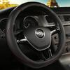 TATACLEA Настоящий руль для автомобиля Kei Отличный Универсальный для Всех Удобный Черный Чехол, Кожа, D-образной формы, 38 см, Автомобили, Нескользящий, Долговечный,