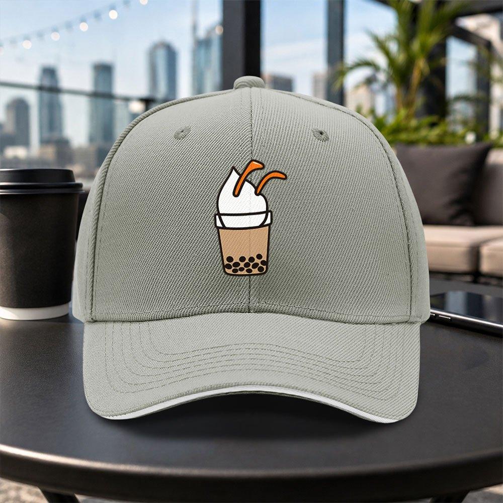 Bubble Tea Pattern Unisex Adjustable Baseball Cap Lightweight Duckbill Hat for Travel Parties Daily Wear