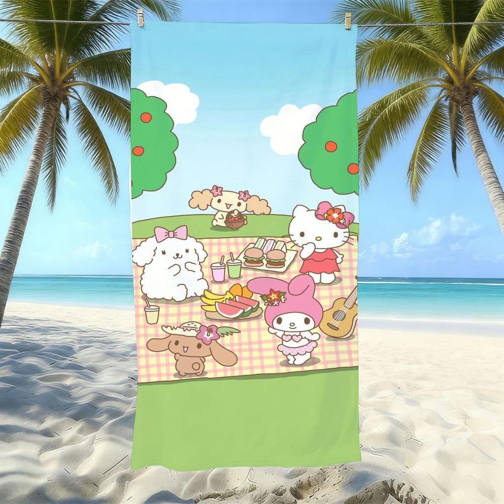 Cute Cartoon Printed Microfiber Beach Towel Quick Dry Bath Towel For Adults Kids Swimming