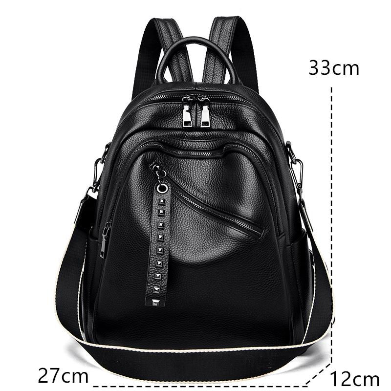 Роскошный женский рюкзак из натуральной кожи, повседневная женская сумка на плечо, модная большая вместительная дорожная женская качественная сумка из воловьей кожи