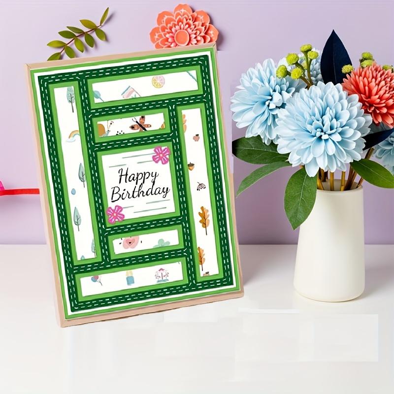 2 шт. Пэчворк Прямоугольный Фон Набор штампов для изготовления поздравительных открыток - DIY Металлический инструмент для резки и тиснения для скрапбукинга и бумажного рукоделия