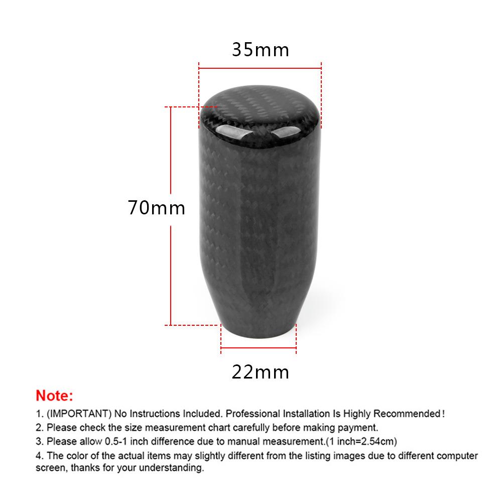 JDM Style Universal Oval/Sphere Carbon Fiber Gear Shift Knob With 3 Adapter for Most Car Decorations Classic