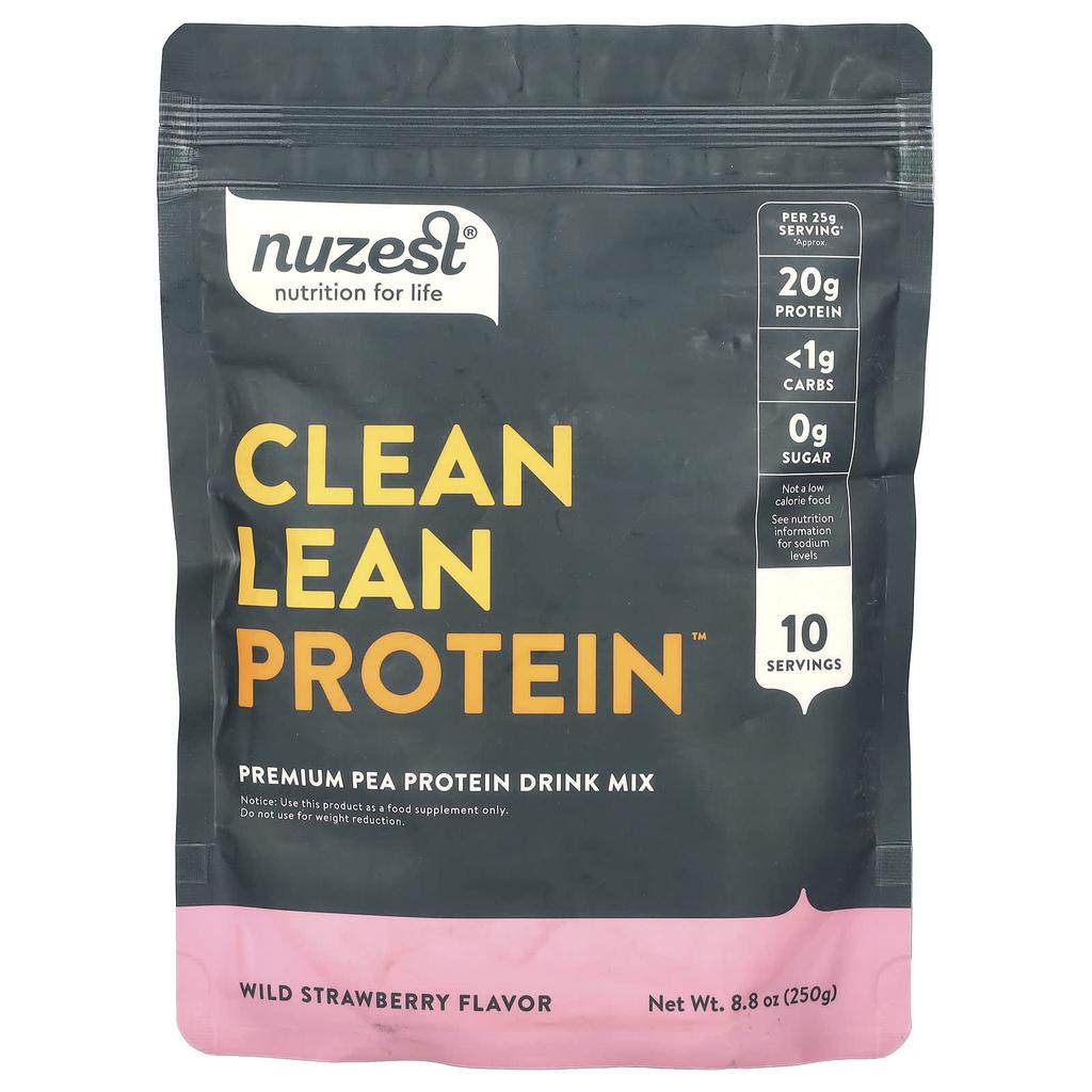 Nuzest Clean Lean Protein, Wild Strawberries, 8.8 Oz (250 G)