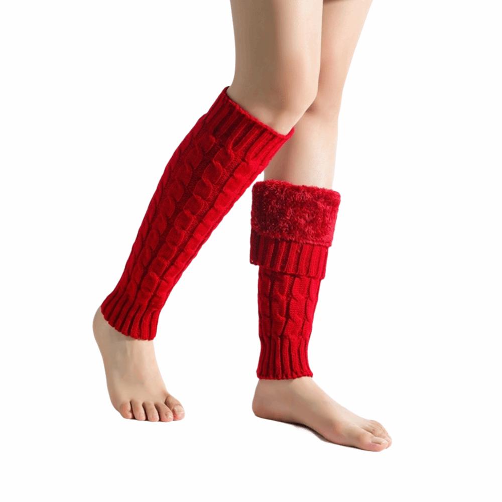 Double-Layered Women Leg Warmers Twist Pattern Ankle Warmer Knitting Leg Warmers  Autumn Winter
