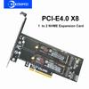 Карта расширения 1-2x NVME PCIe 4.0 X8 для M.2 NVMe SSD Материнская плата ПК X1 X4 X8 Карта расширения PCIe 3.0 Для 2230 2242 2260 2280