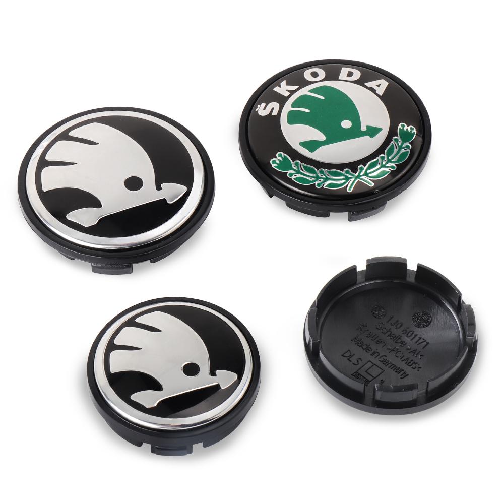JIYQ3 4pc 55mm 65mm Original Car Styling Wheel Center Cap Hub Replaced Cover For Skoda Rapid Fabia Octavia Roomster Yeti Superb Citigo