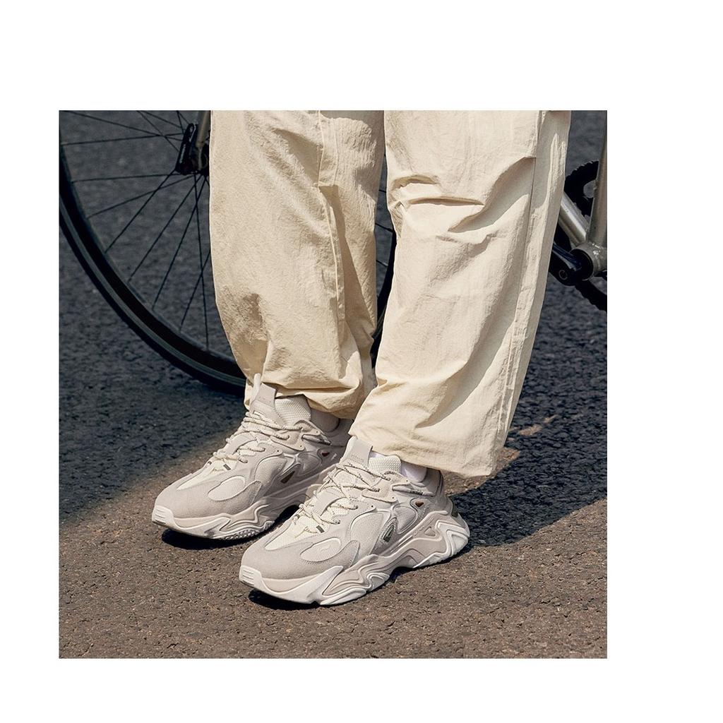 Li Ning Qian Xing Ce 2 CF Su Wu Xia Qing Qiu Comfortable Versatile Non-Slip Wear-Resistant Low-Top Casual Shoes Men Sneakers Mica-Gray AGLT167-3