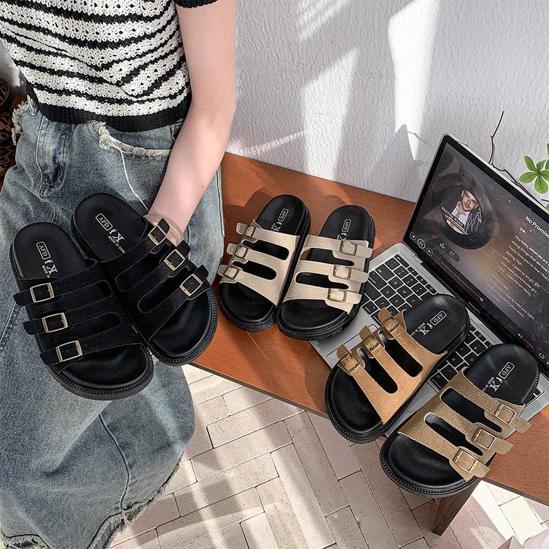 Повседневные сандалии на платформе сандалии-маффины универсальные новые тапочки верхняя обувь женская летняя интернет знаменитость высота мода 2025