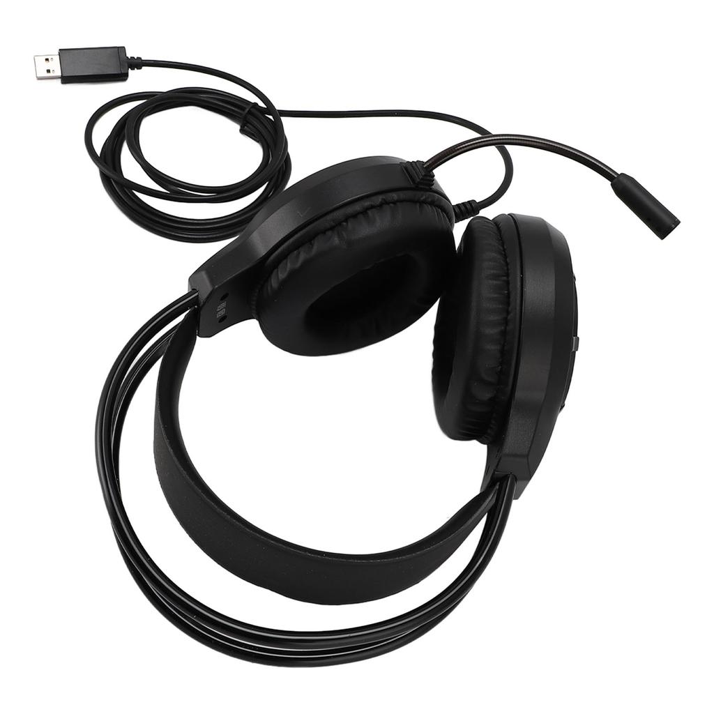 USB игровая гарнитура компьютерные наушники с микрофоном RGB подсветка проводные наушники для ноутбука