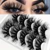 5 Pairs 25mm 8D Faux Mink Lashes Fluffy Natural False Eyelashes Thick Dramatic Faux Mink Eyelashes