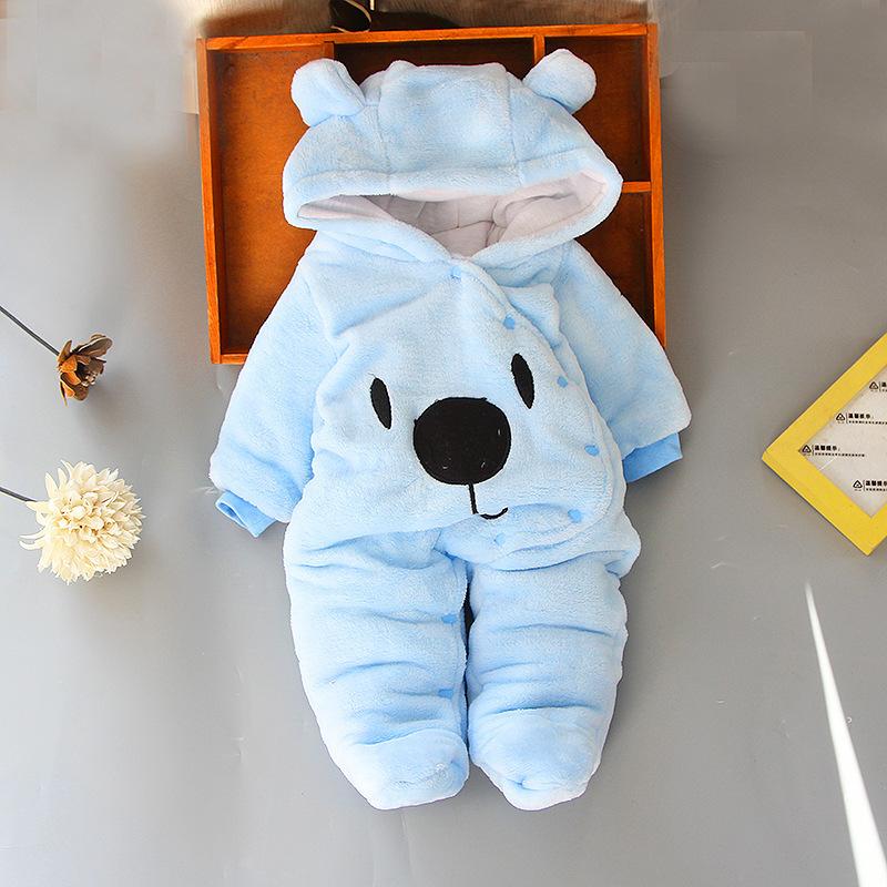 Комбинезон Born Fleece Baby Cute Animal, зимний комбинезон для мальчиков и девочек из хлопка, одежда для новорожденных, теплые детские ножки, цельный