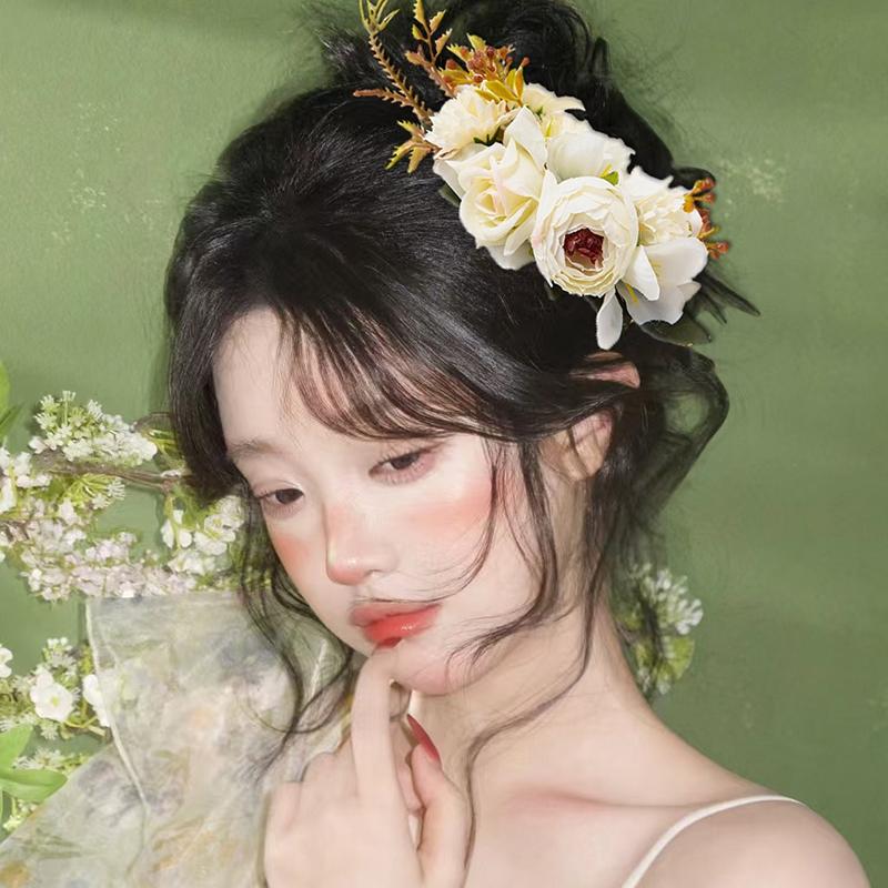 Свадебный гребень для волос Bohemia Brides, заколка, головной убор для подружки невесты, расчески для волос, аксессуары для волос для женщин, девушек, цветочные заколки