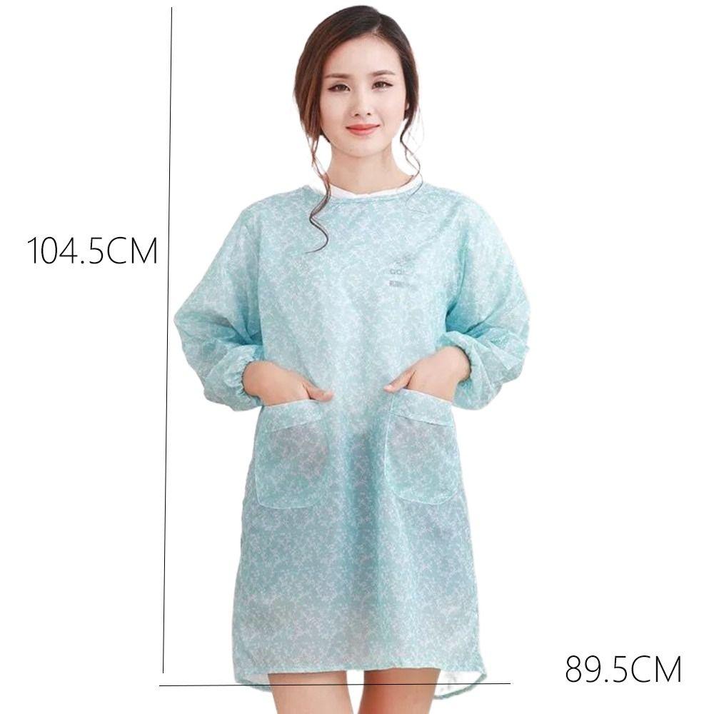 Oil Resistant Waterproof Apron Lightweight Kitchen Long-Sleeved Smock Daily Cleaning,