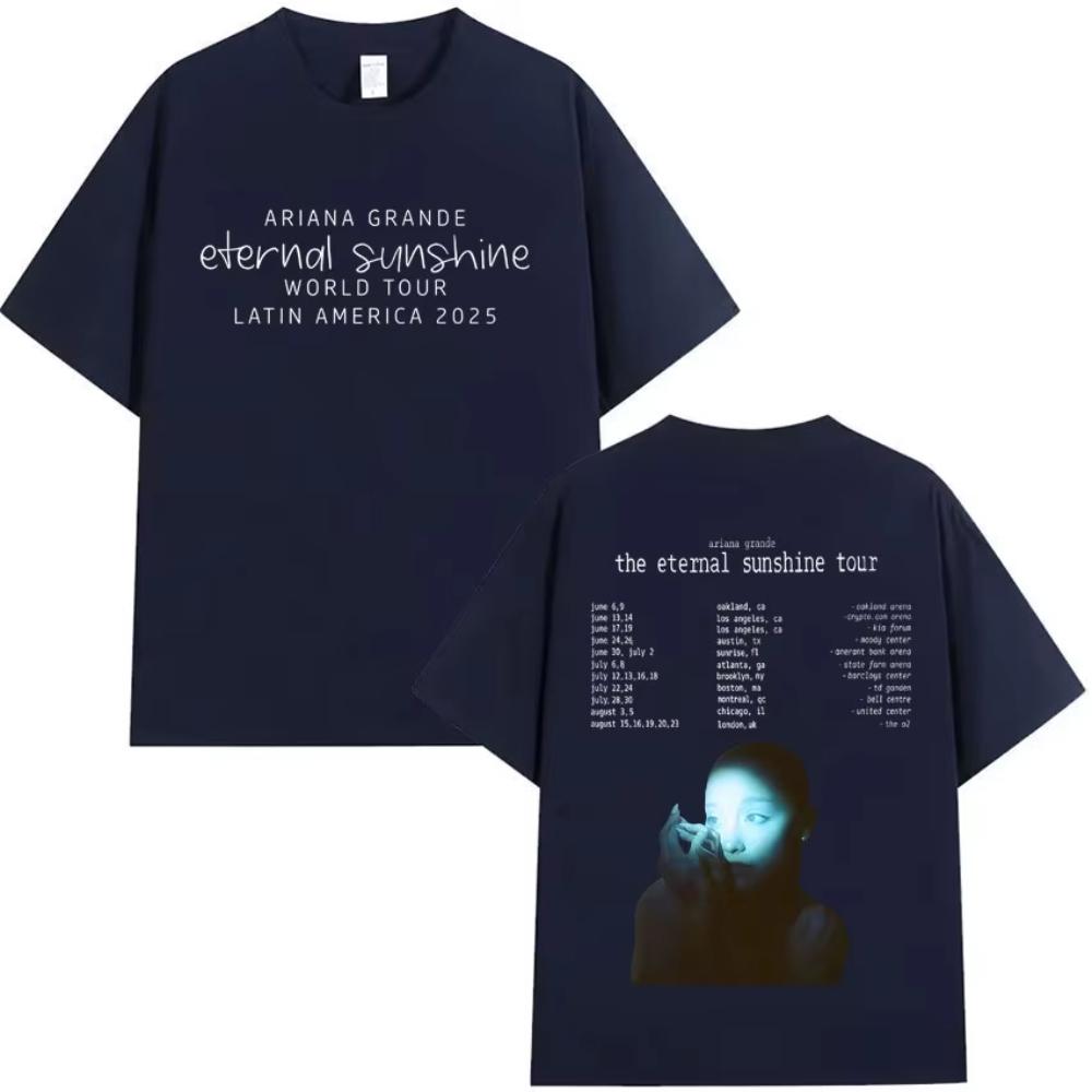 Мужская Женская Ariana Grande The Eternal Sunshine Tour Двусторонний Принт Футболка с Круглым Вырезом Готический Уличный Стиль Харадзюку Свободная Одежда