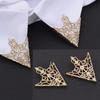 2pcs/Set Unisex Fashionable Vintage V-Shaped Hollow Out Shirt Collar Clip Pin Brooch, Suitable For Daily And Party Wear