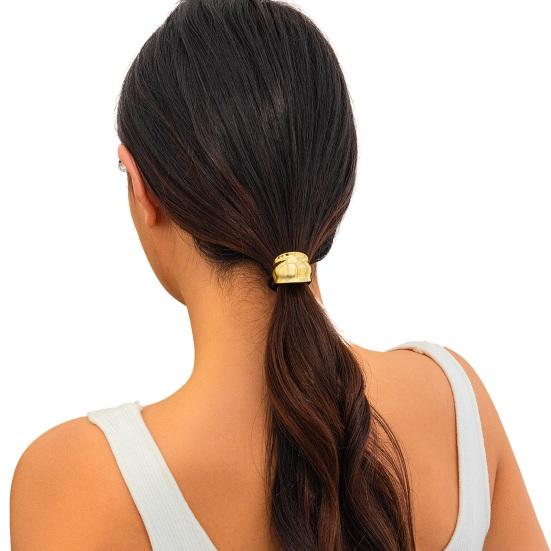 Geometric Metal Hair Tie, Alloy Elastic Ponytail Holder for Women, Minimalist Square Hair Ring for Daily Commuting Use