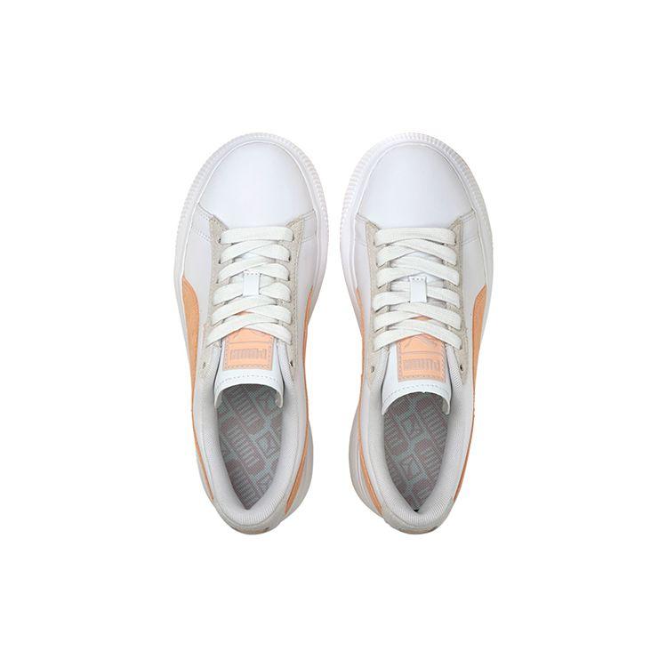 Puma Замшевые Mayu Толстая подошва Обернутые Амортизация Износостойкие Легкие Дышащие Низкие Кеды для скейтбординга Женские кроссовки Белый Оранжевый 382581-03