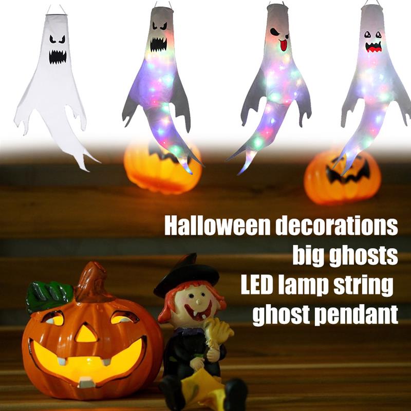 Украшение на Хэллоуин, призрак, ветроуказатели, светодиодные светящиеся висячие жуткие ужасы, тематическая вечеринка, украшение для дома, товары для двора и улицы