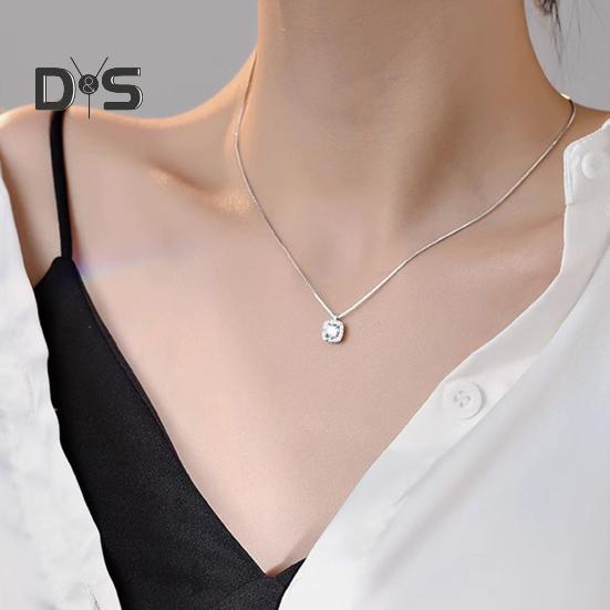 Женское квадратное ожерелье с подвеской из циркония, имитация бриллиантовой ключичной цепочки на День матери, годовщину, день рождения, ювелирный подарок