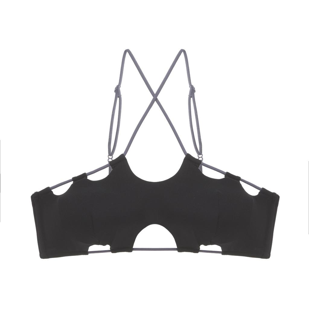 French Pure Desire Seamless Steel Ring Underwear Sexy Neck Contrast Color Cross Back Underwear Tube Top Gathering Bra Cover