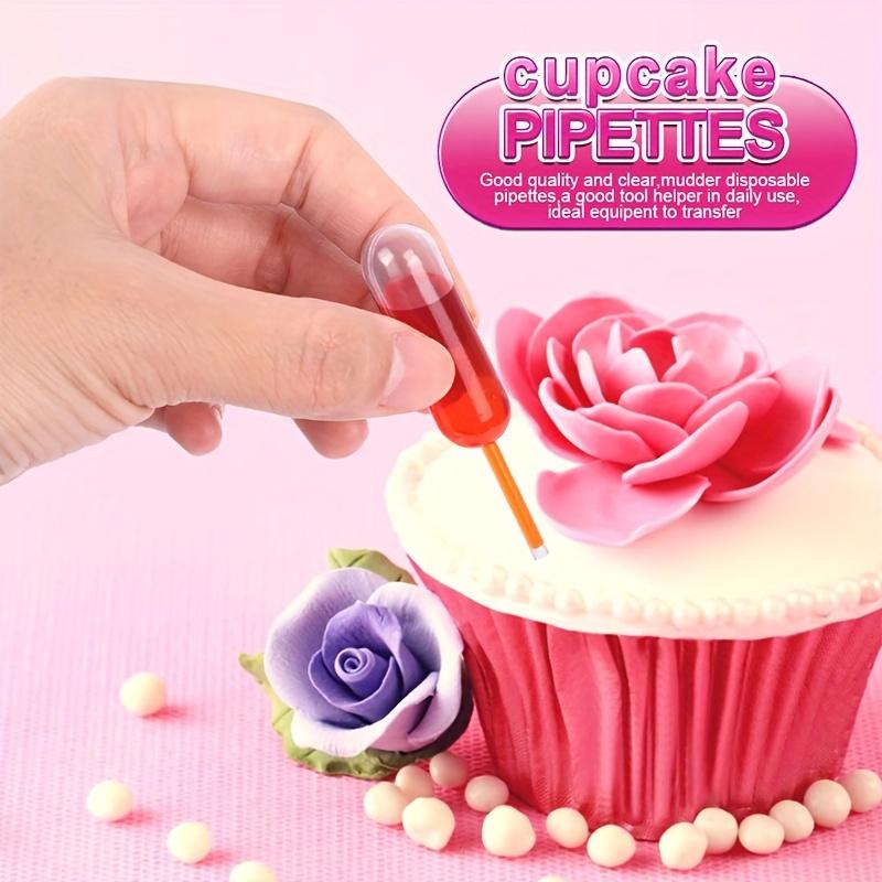 200pcs Strawberry Straw, Liquid Syringe Plastic Straw, Squeeze Dropper Disposable 4ml Flavor Syringe, for Chocolate Strawberry Ice Cream Mini Cake