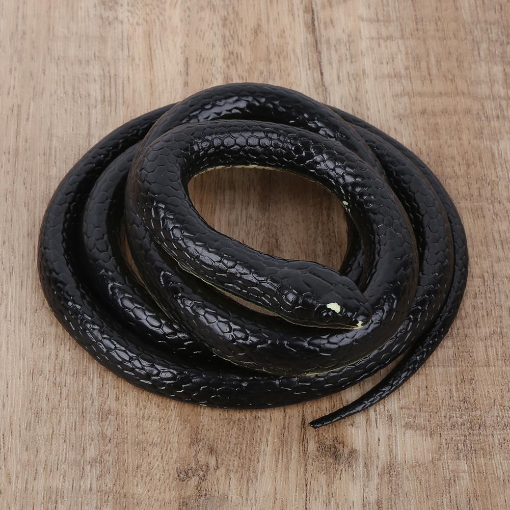 Мягкая резиновая искусственная игрушка змея поддельная змея 1.25m игрушки для розыгрышей товары для вечеринки на Хэллоуин черный